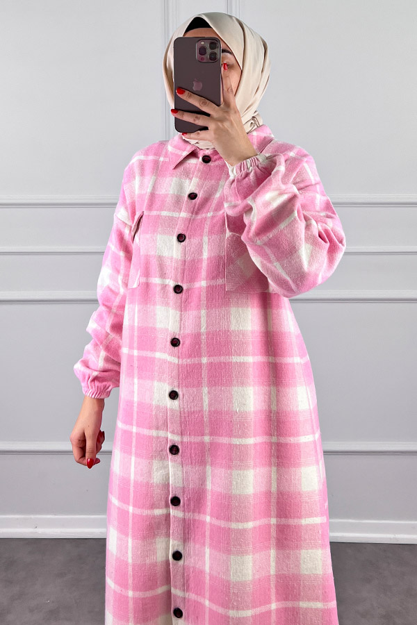 Uzun Ekose Oduncu Kap - Pembe