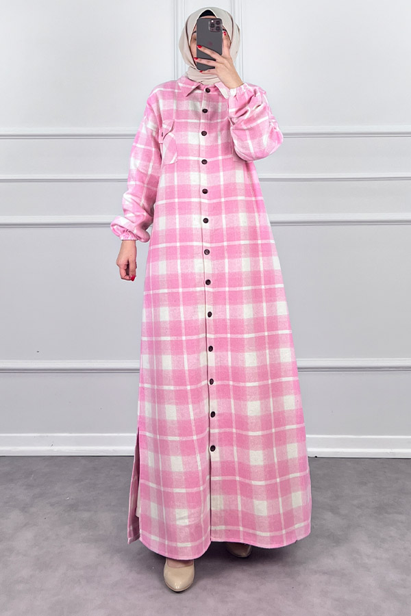 Uzun Ekose Oduncu Kap - Pembe