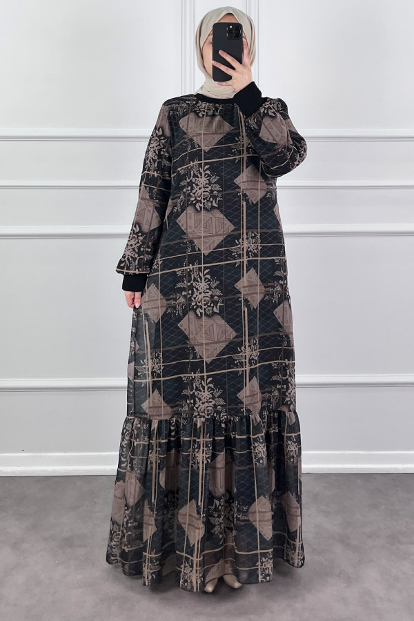 Vintage Elbise - Siyah