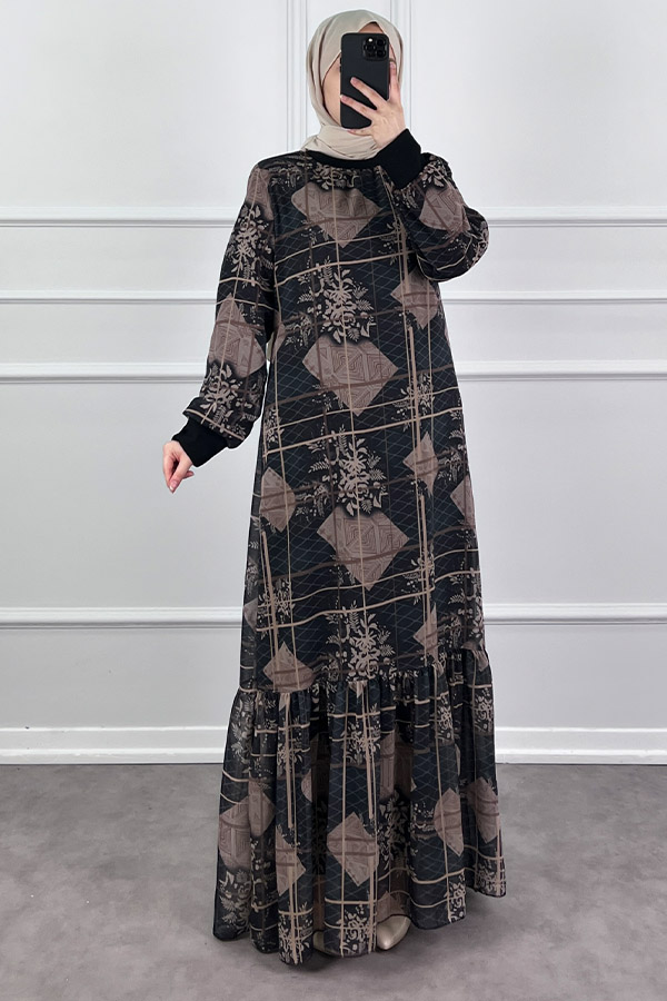 Vintage Elbise - Siyah