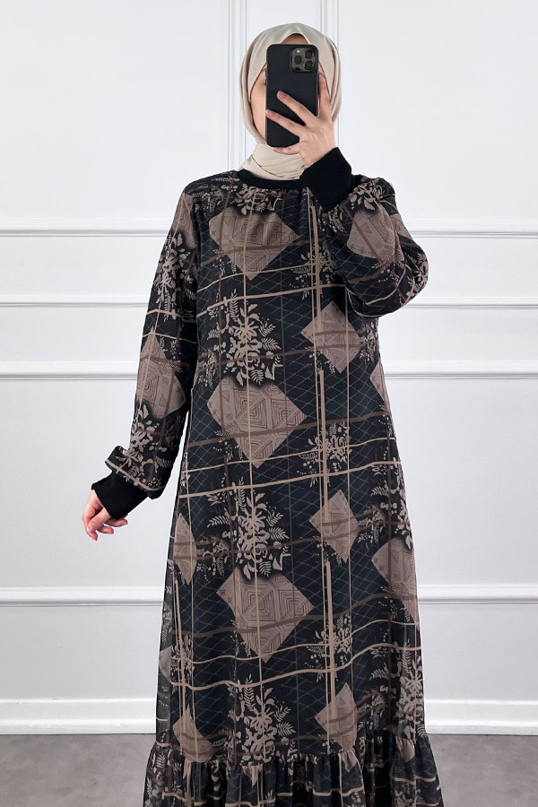 Vintage Elbise - Siyah