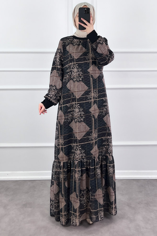 Vintage Elbise - Siyah