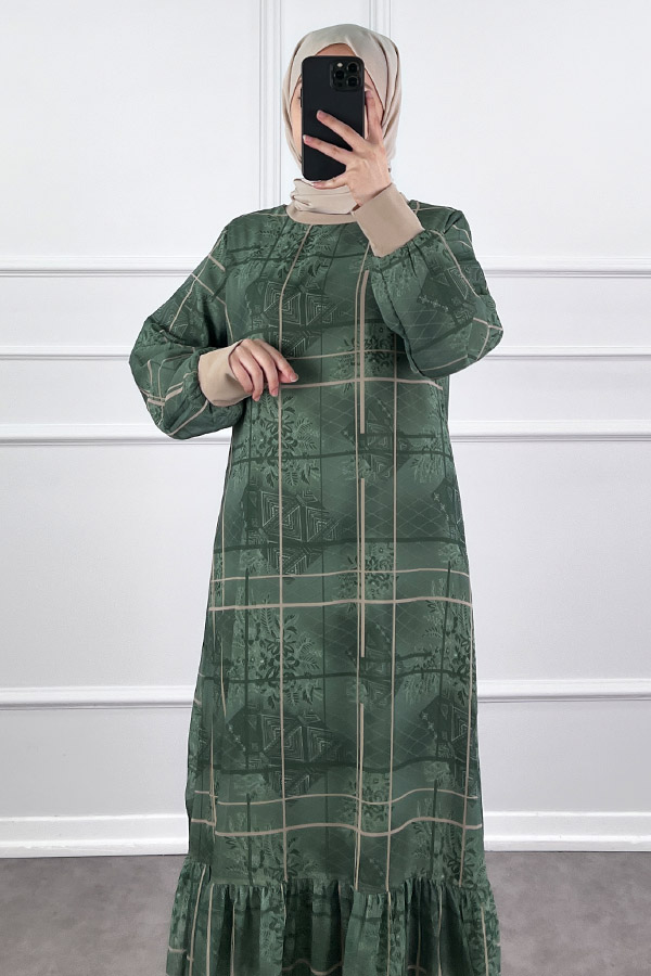 Vintage Elbise - Yeşil