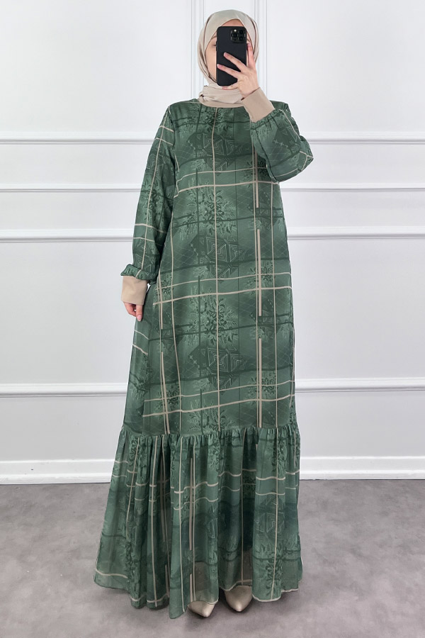 Vintage Elbise - Yeşil