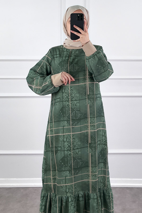 Vintage Elbise - Yeşil
