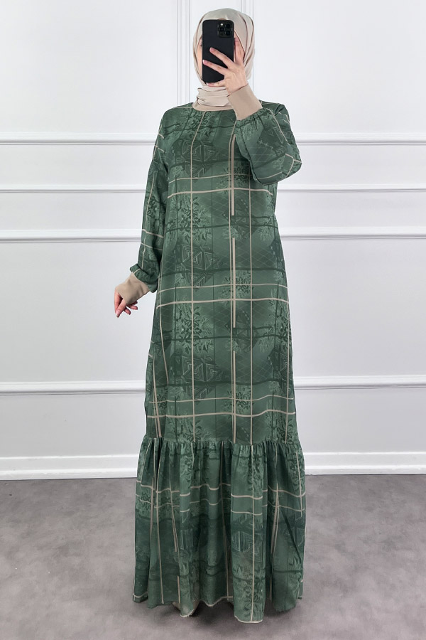 Vintage Elbise - Yeşil