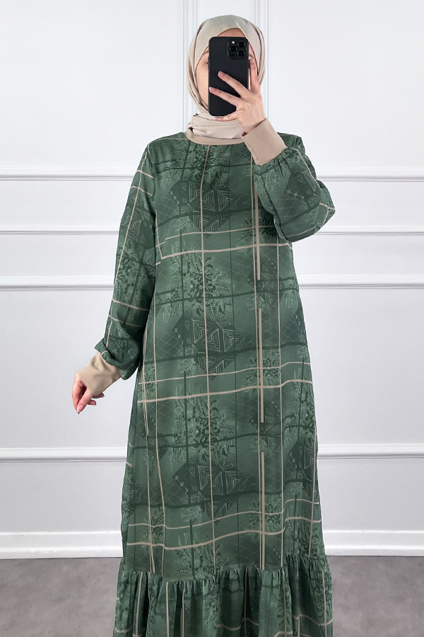Vintage Elbise - Yeşil