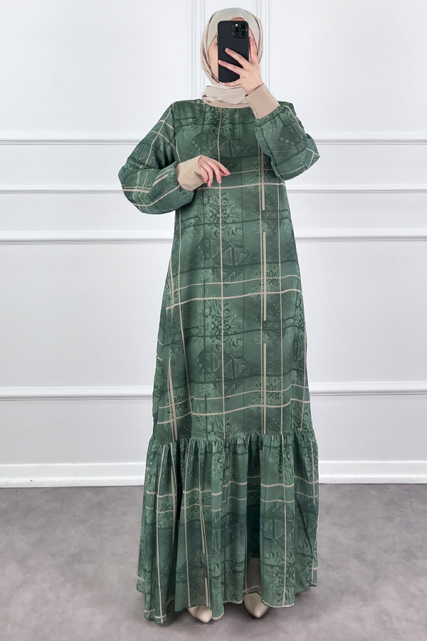 Vintage Elbise - Yeşil