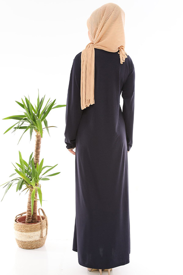 Yandan Bağlamalı Namaz Elbisesi - Lacivert