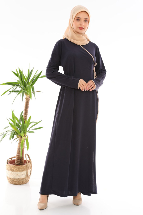Yandan Bağlamalı Namaz Elbisesi - Lacivert