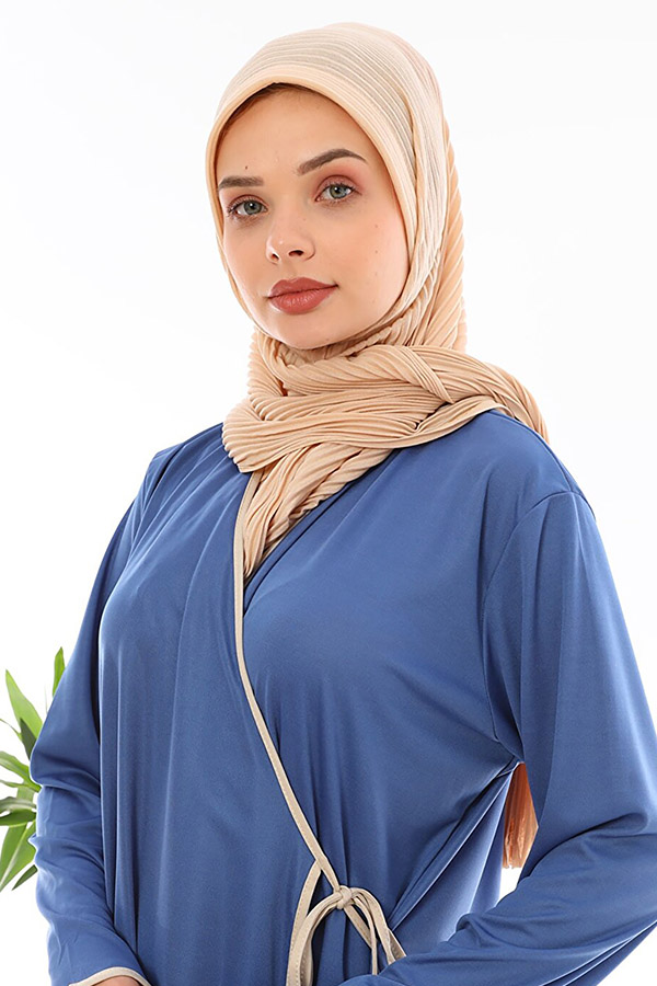 Yandan Bağlamalı Namaz Elbisesi - Mavi