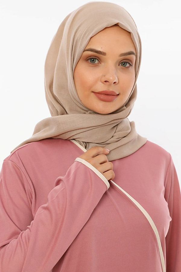 Yandan Bağlamalı Namaz Elbisesi - Pudra Yandan Bağlamalı Namaz Elbisesi - Pudra