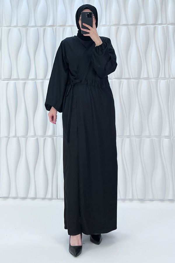 Bağlamalı Namaz Elbisesi - Siyah Bağlamalı Namaz Elbisesi - Siyah