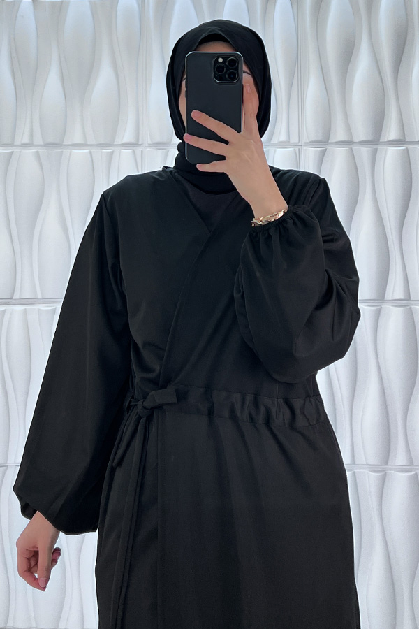 Bağlamalı Namaz Elbisesi - Siyah Bağlamalı Namaz Elbisesi - Siyah