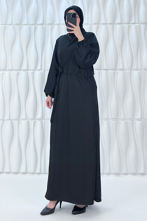 Bağlamalı Namaz Elbisesi - Siyah Bağlamalı Namaz Elbisesi - Siyah