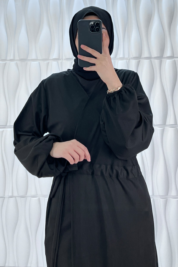 Bağlamalı Namaz Elbisesi - Siyah Bağlamalı Namaz Elbisesi - Siyah