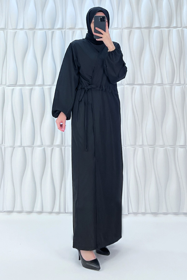 Bağlamalı Namaz Elbisesi - Siyah Bağlamalı Namaz Elbisesi - Siyah