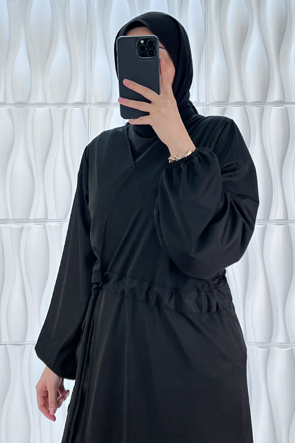 Bağlamalı Namaz Elbisesi - Siyah Bağlamalı Namaz Elbisesi - Siyah