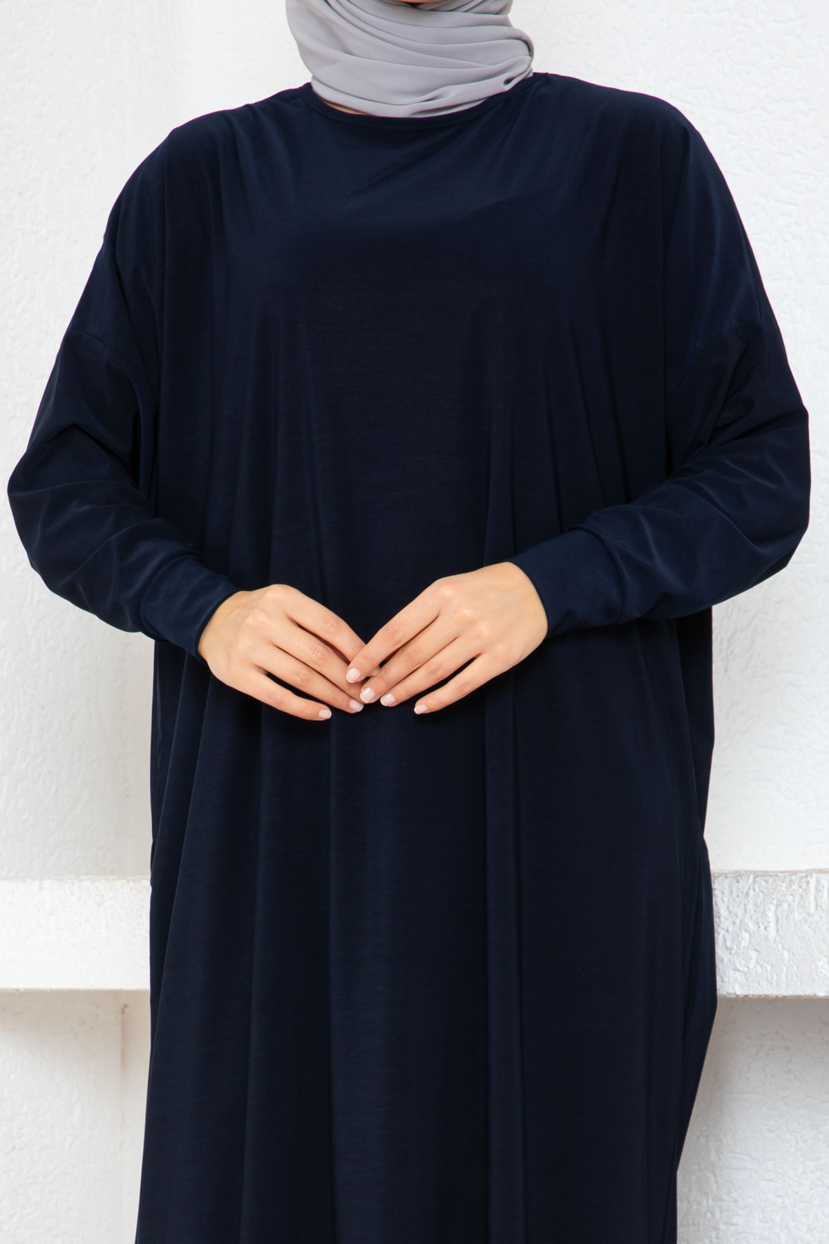 Yarasa Kol Elbise - Lacivert Yarasa Kol Elbise - Lacivert