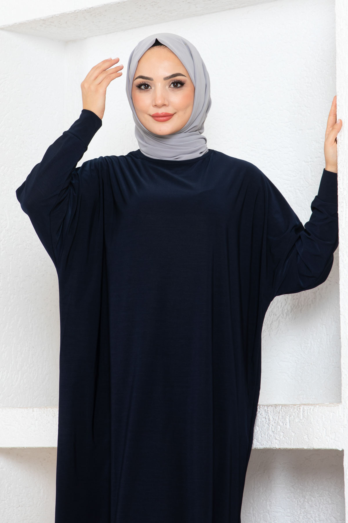 Yarasa Kol Elbise - Lacivert Yarasa Kol Elbise - Lacivert