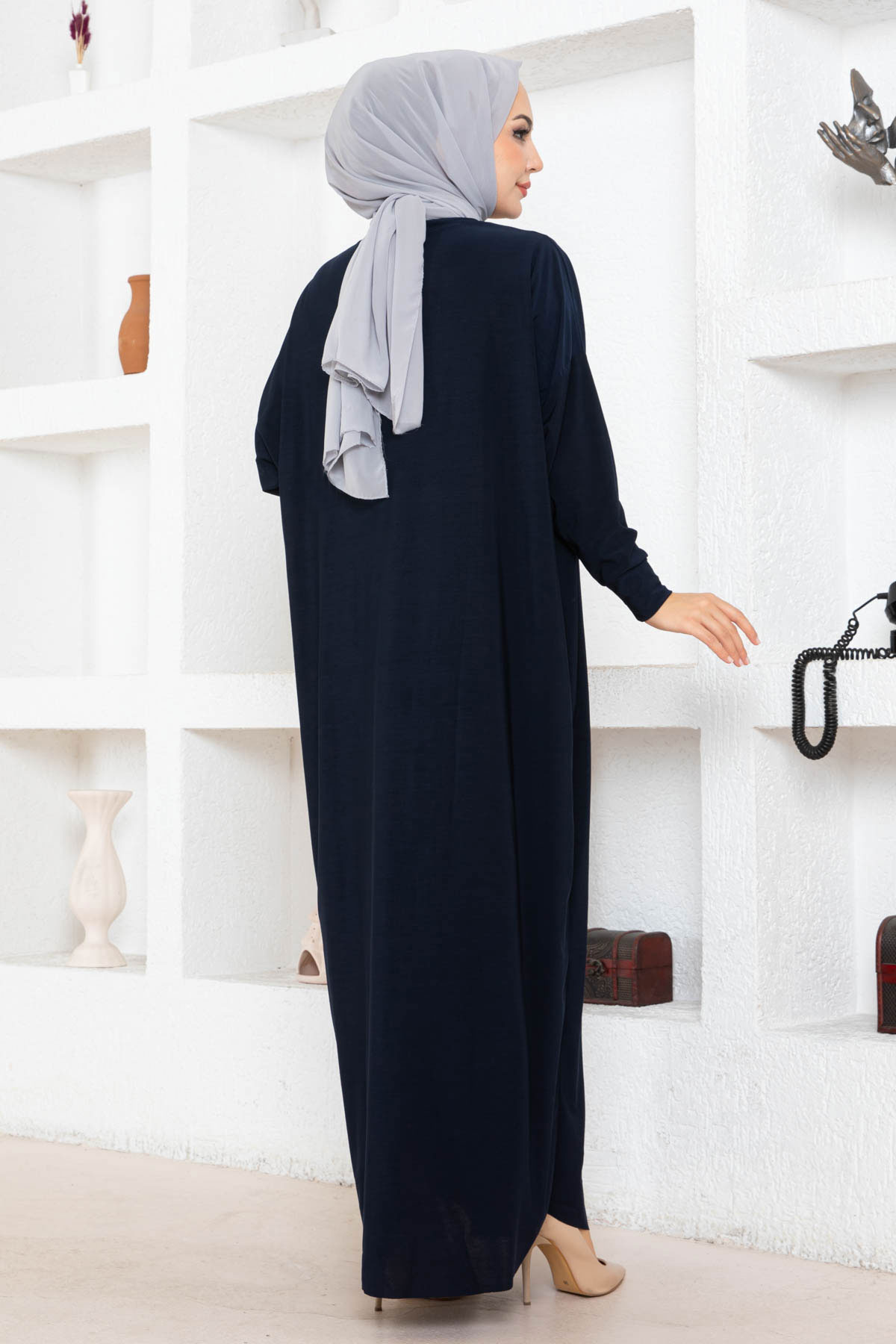 Yarasa Kol Elbise - Lacivert Yarasa Kol Elbise - Lacivert