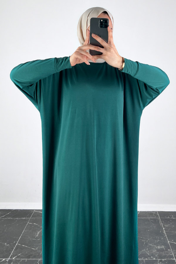 Yarasa Kol Elbise - Petrol Mavisi Yarasa Kol Elbise - Petrol Mavisi