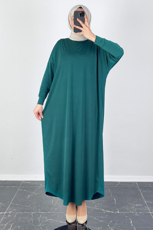 Yarasa Kol Elbise - Petrol Mavisi Yarasa Kol Elbise - Petrol Mavisi