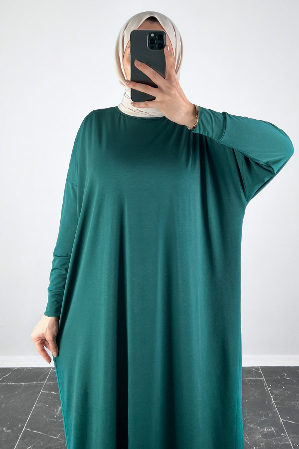Yarasa Kol Elbise - Petrol Mavisi Yarasa Kol Elbise - Petrol Mavisi