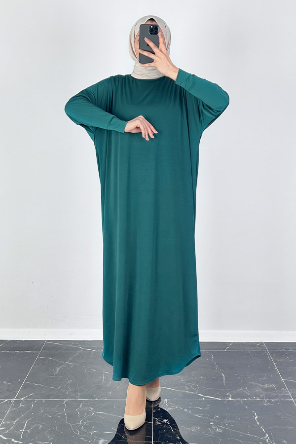 Yarasa Kol Elbise - Petrol Mavisi Yarasa Kol Elbise - Petrol Mavisi