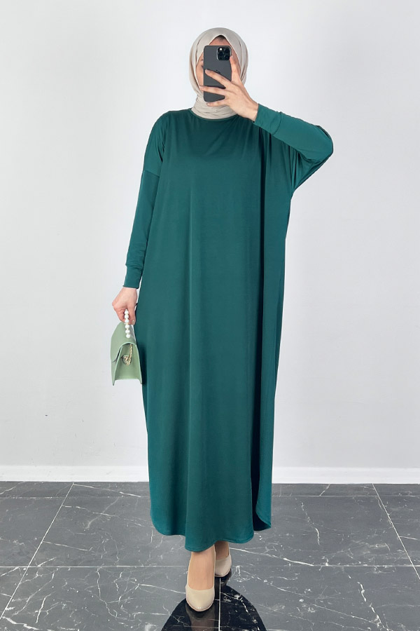 Yarasa Kol Elbise - Petrol Mavisi Yarasa Kol Elbise - Petrol Mavisi