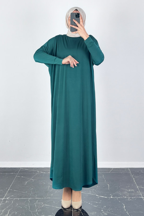 Yarasa Kol Elbise - Petrol Mavisi Yarasa Kol Elbise - Petrol Mavisi