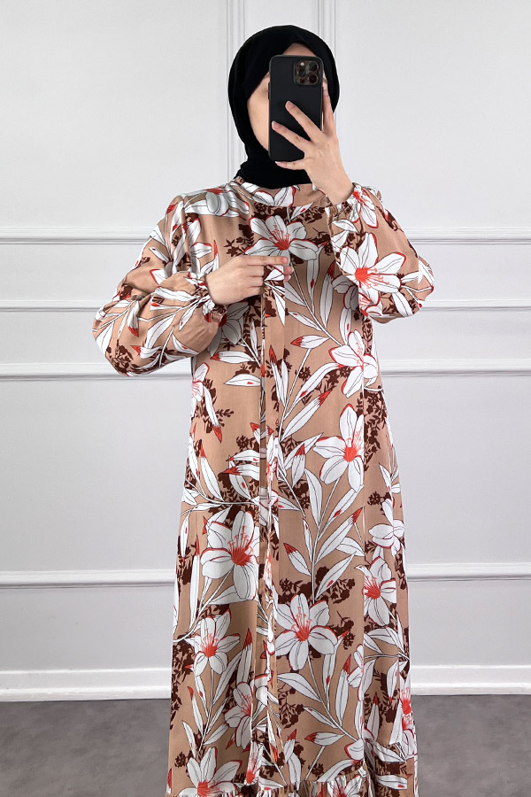 Zambak Elbise - Krem Zambak Elbise - Krem