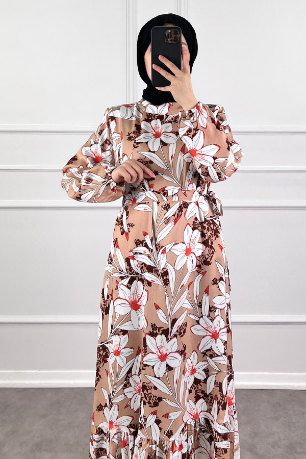 Zambak Elbise - Krem Zambak Elbise - Krem