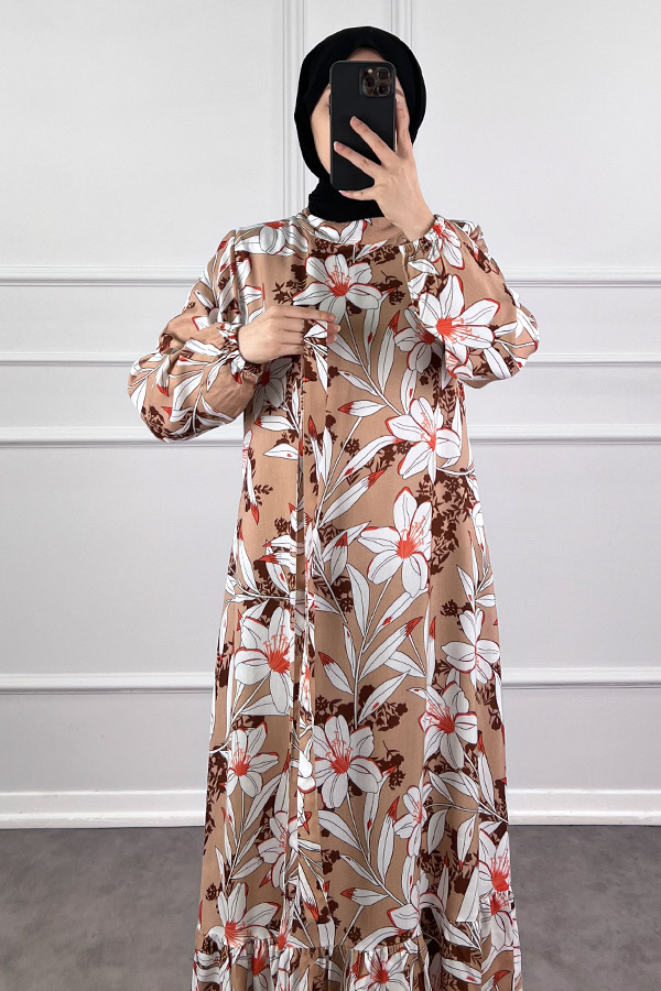 Zambak Elbise - Krem Zambak Elbise - Krem