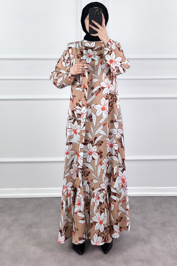 Zambak Elbise - Krem Zambak Elbise - Krem