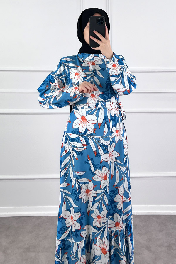 Zambak Elbise - Mavi