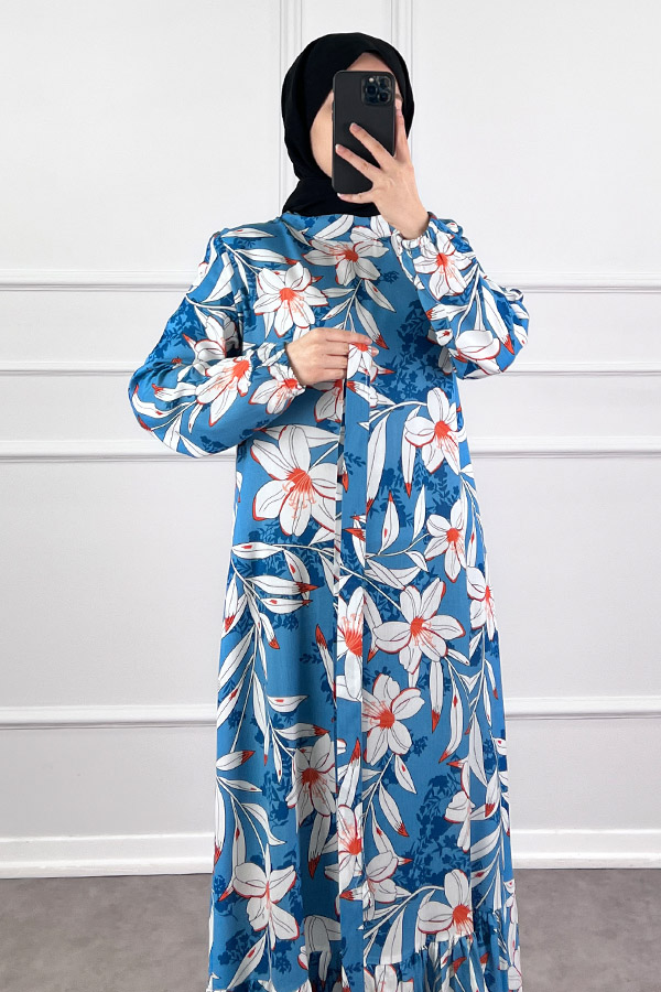 Zambak Elbise - Mavi