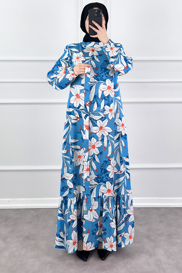 Zambak Elbise - Mavi