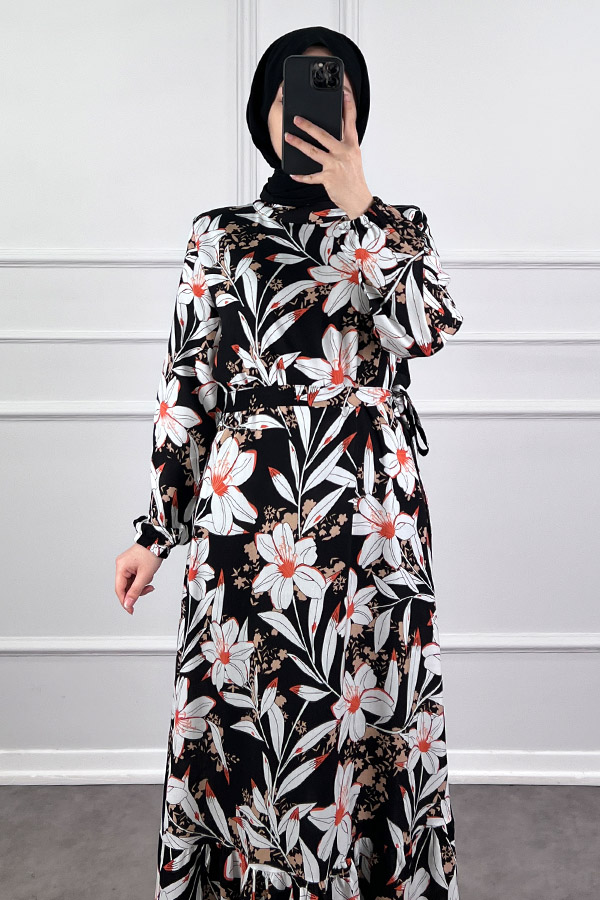 Zambak Elbise - Siyah Zambak Elbise - Siyah