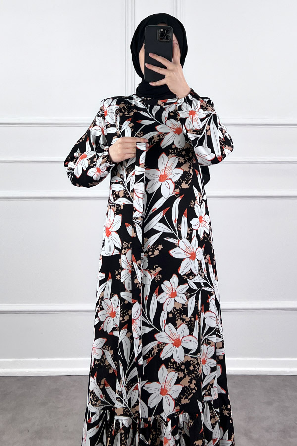 Zambak Elbise - Siyah Zambak Elbise - Siyah