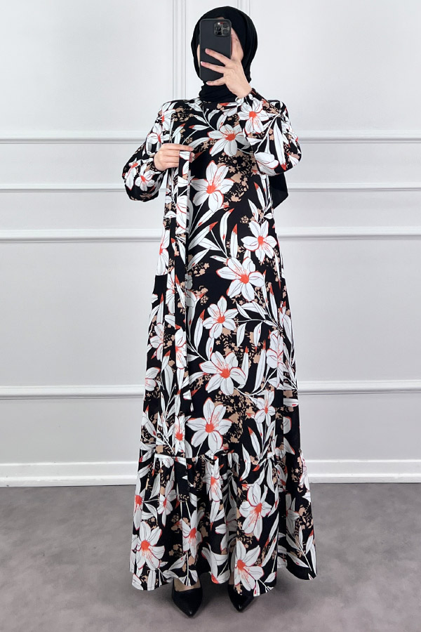 Zambak Elbise - Siyah Zambak Elbise - Siyah