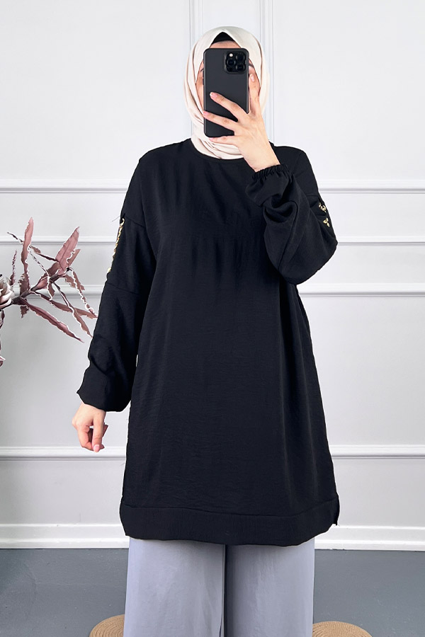 Zincir Detaylı Tunik - Siyah Zincir Detaylı Tunik - Siyah